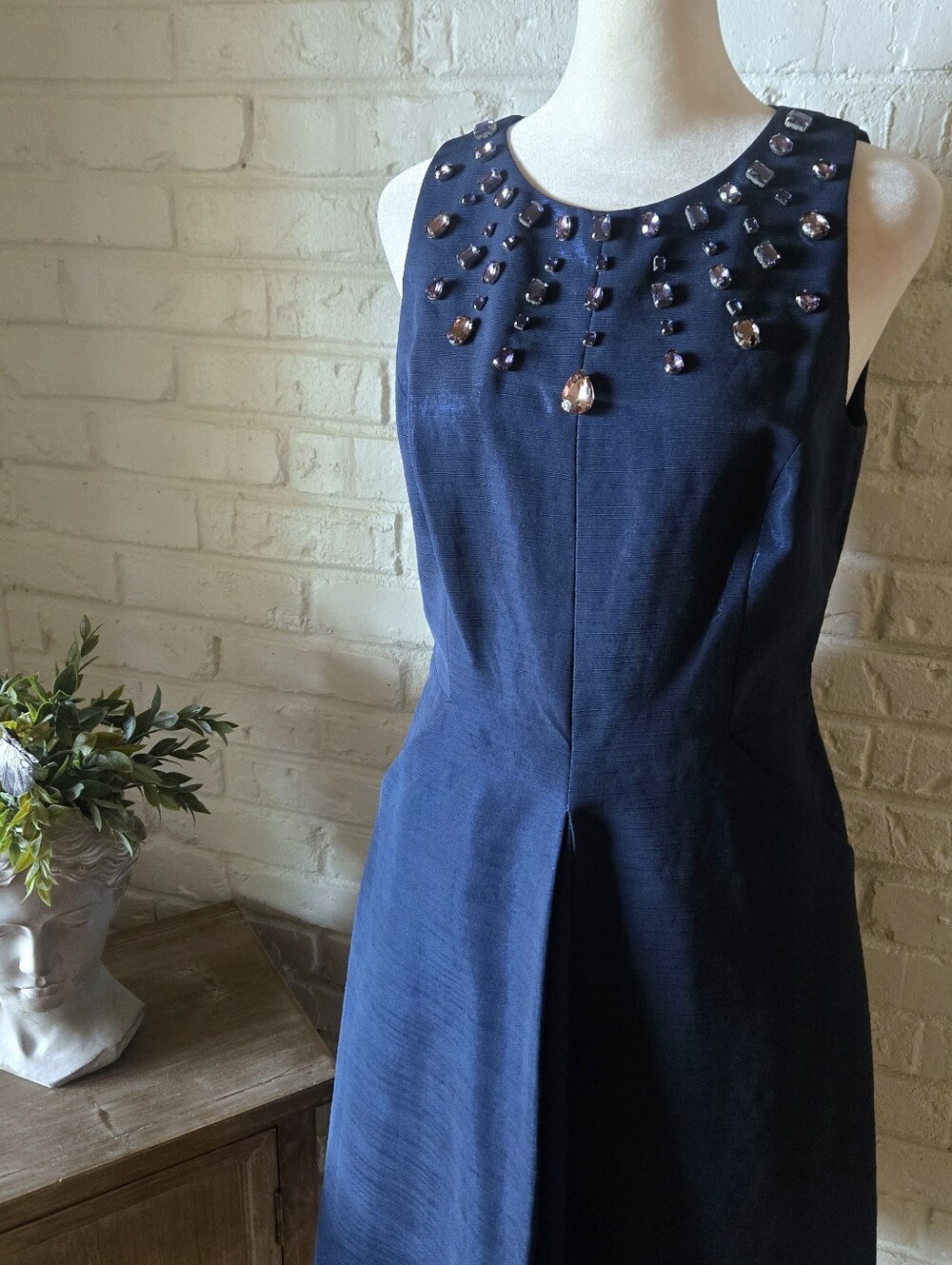Kay Unger Jewel Neckline Dress, A Line, Pockets, Day To Night, Wedding Guest, 6
